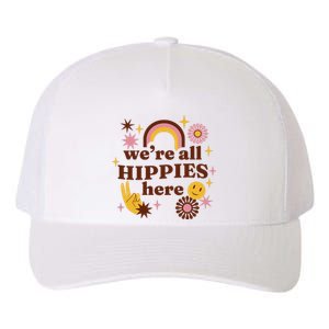 We're All Hippies Here Rainbow Retro Yupoong Adult 5-Panel Trucker Hat