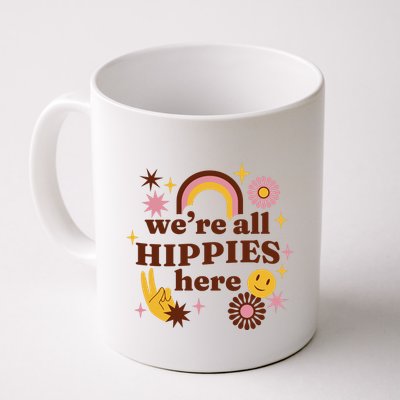 We're All Hippies Here Rainbow Retro Mug