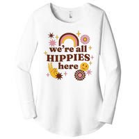 We're All Hippies Here Rainbow Retro Women's Perfect Tri Tunic Long Sleeve Shirt