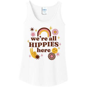 We're All Hippies Here Rainbow Retro Ladies Essential Tank