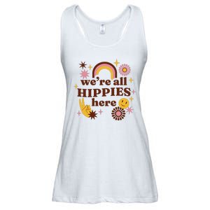 We're All Hippies Here Rainbow Retro Ladies Essential Flowy Tank