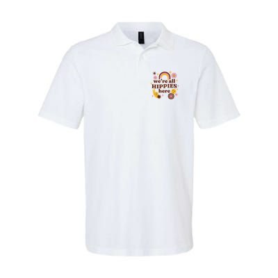 We're All Hippies Here Rainbow Retro Polo