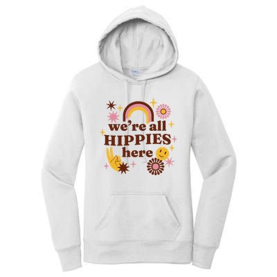 We're All Hippies Here Rainbow Retro Women's Pullover Hoodie