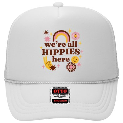 We're All Hippies Here Rainbow Retro Trucker Hat