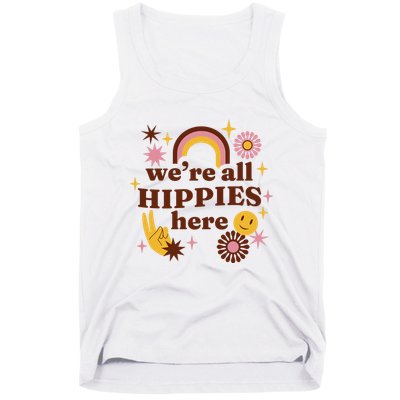We're All Hippies Here Rainbow Retro Tank Top