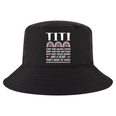 Womens A Heart Of Gold Titi Auntie Appreciation Titi Aunt Cool Comfort Performance Bucket Hat