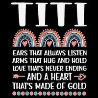 Womens A Heart Of Gold Titi Auntie Appreciation Titi Aunt Impact Tech Backpack
