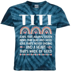 Womens A Heart Of Gold Titi Auntie Appreciation Titi Aunt Kids Tie-Dye T-Shirt