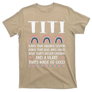 Womens A Heart Of Gold Titi Auntie Appreciation Titi Aunt T-Shirt