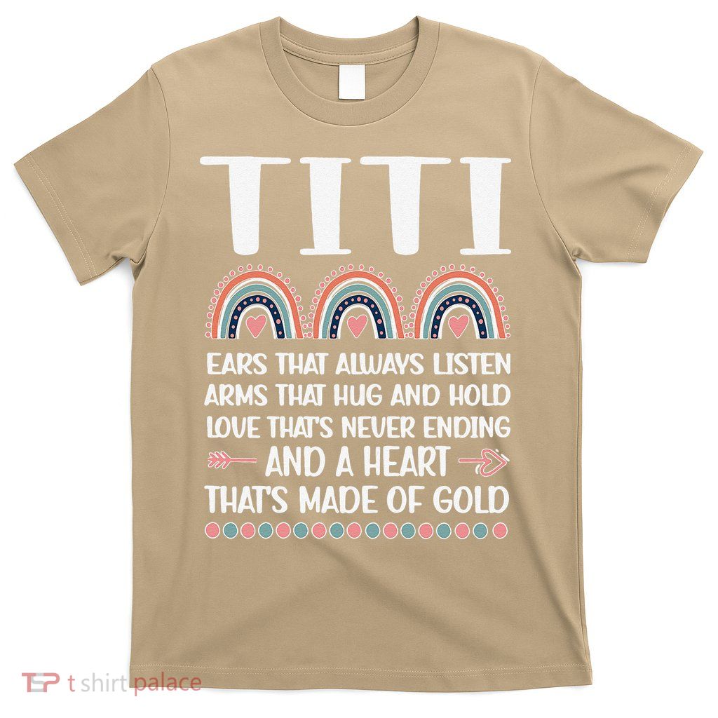 Womens A Heart Of Gold Titi Auntie Appreciation Titi Aunt T-Shirt