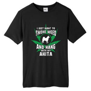 Weed And Hang With My Akita Funny Tall Fusion ChromaSoft Performance T-Shirt