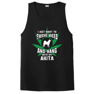 Weed And Hang With My Akita Funny PosiCharge Competitor Tank