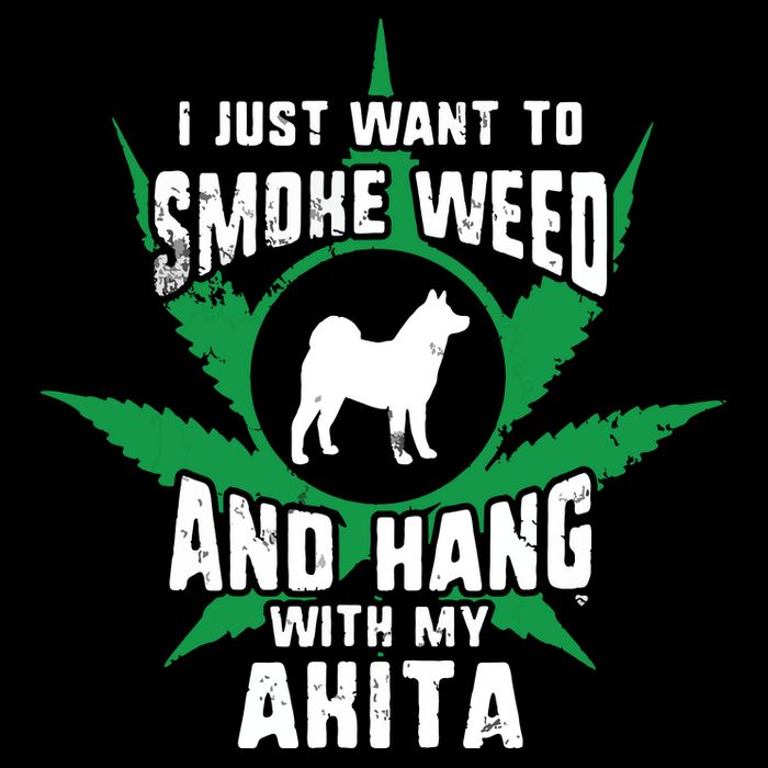 Weed And Hang With My Akita Funny Women's Crop Top Tee