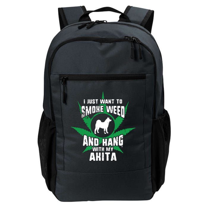 Weed And Hang With My Akita Funny Backpack
