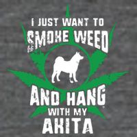 Weed And Hang With My Akita Funny Backpack