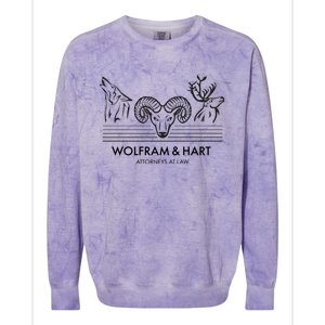 Wolfram &Amp; Hart Attorneys At Law Fitted Colorblast Crewneck Sweatshirt