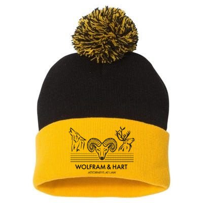 Wolfram &Amp; Hart Attorneys At Law Fitted Pom Pom 12in Knit Beanie