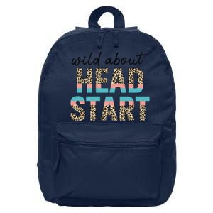 Wild About Head Start Teacher Leopard 1st Day Back To School 16 in Basic Backpack