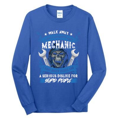 Walk Away I Am A Grumpy Old Mechanic I Have Anger Issues Gift Tall Long Sleeve T-Shirt