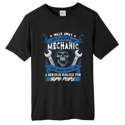 Walk Away I Am A Grumpy Old Mechanic I Have Anger Issues Gift Tall Fusion ChromaSoft Performance T-Shirt