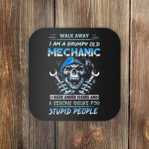 Walk Away I Am A Grumpy Old Mechanic I Have Anger Issues Min Coaster