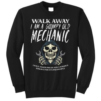 Walk Away Im Grumpy Old Mechanic Funny Garage Grandpa Sweatshirt