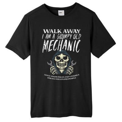 Walk Away Im Grumpy Old Mechanic Funny Garage Grandpa Tall Fusion ChromaSoft Performance T-Shirt