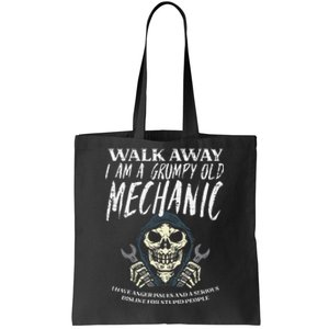 Walk Away Im Grumpy Old Mechanic Funny Garage Grandpa Tote Bag