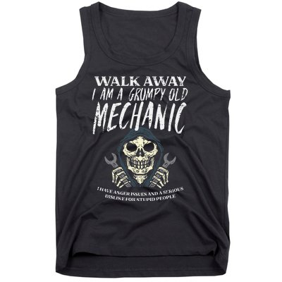 Walk Away Im Grumpy Old Mechanic Funny Garage Grandpa Tank Top