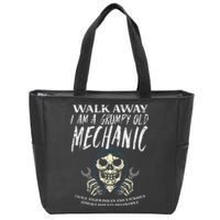 Walk Away Im Grumpy Old Mechanic Funny Garage Grandpa Zip Tote Bag