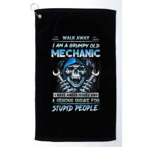 Walk Away I Am A Grumpy Old Mechanic I Have Anger Issues Platinum Collection Golf Towel