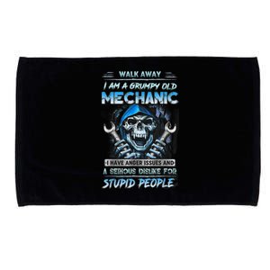 Walk Away I Am A Grumpy Old Mechanic I Have Anger Issues Microfiber Hand Towel