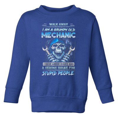 Walk Away I Am A Grumpy Old Mechanic I Have Anger Issues Toddler Sweatshirt