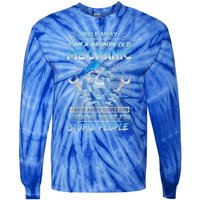 Walk Away I Am A Grumpy Old Mechanic I Have Anger Issues Tie-Dye Long Sleeve Shirt