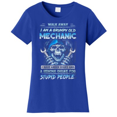 Walk Away I Am A Grumpy Old Mechanic I Have Anger Issues Women's T-Shirt