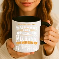 Walk Away I Am A Grumpy Old Mechanic I Have Anger Issues Mug
