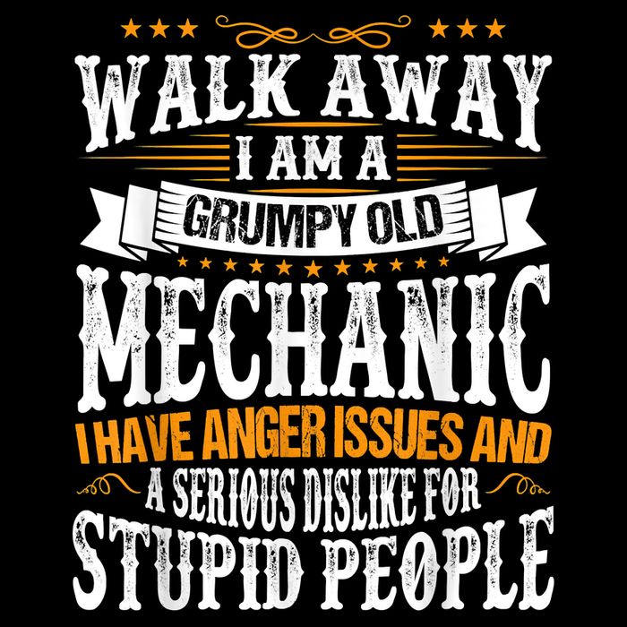Walk Away I Am A Grumpy Old Mechanic I Have Anger Issues 16 in Basic Backpack