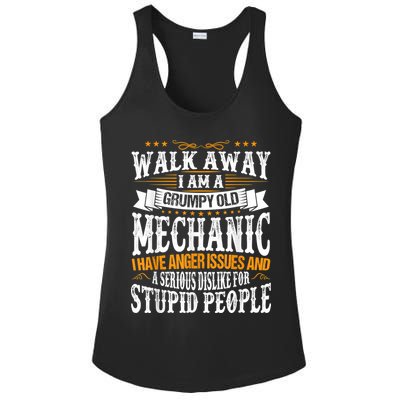 Walk Away I Am A Grumpy Old Mechanic I Have Anger Issues Ladies PosiCharge Competitor Racerback Tank