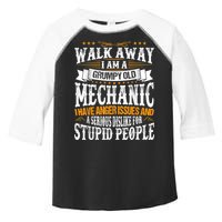 Walk Away I Am A Grumpy Old Mechanic I Have Anger Issues Toddler Fine Jersey T-Shirt