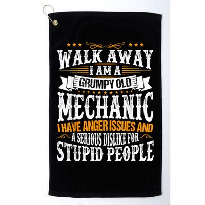 Walk Away I Am A Grumpy Old Mechanic I Have Anger Issues Golf Towel