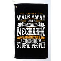 Walk Away I Am A Grumpy Old Mechanic I Have Anger Issues Golf Towel