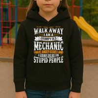 Walk Away I Am A Grumpy Old Mechanic I Have Anger Issues Kids Hoodie
