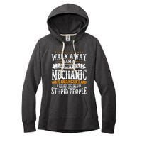 Walk Away I Am A Grumpy Old Mechanic I Have Anger Issues Women's Fleece Hoodie