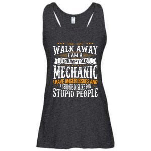 Walk Away I Am A Grumpy Old Mechanic I Have Anger Issues Ladies Essential Flowy Tank