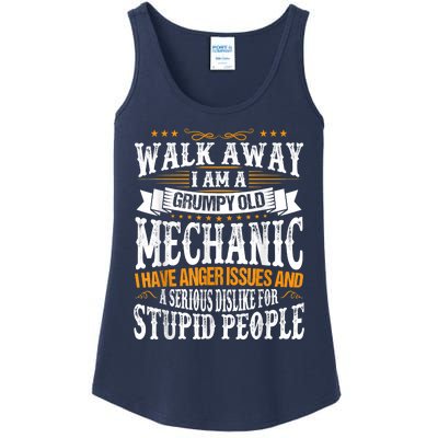 Walk Away I Am A Grumpy Old Mechanic I Have Anger Issues Ladies Essential Tank