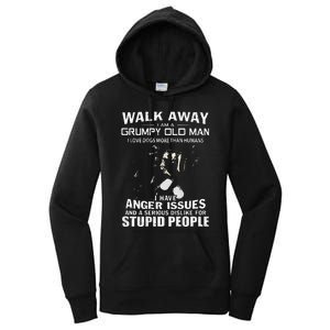 Walk Away I Am A Grumpy Old Man I Love Dogs More Than Humans Women's Pullover Hoodie