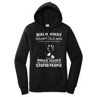 Walk Away I Am A Grumpy Old Man I Love Dogs More Than Humans Women's Pullover Hoodie