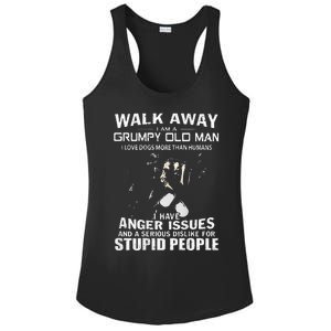 Walk Away I Am A Grumpy Old Man I Love Dogs More Than Humans Ladies PosiCharge Competitor Racerback Tank