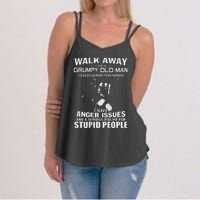 Walk Away I Am A Grumpy Old Man I Love Dogs More Than Humans Women's Strappy Tank