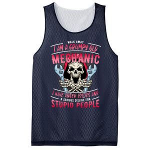 Walk Away I Am A Grumpy Old Mechanic I Have Anger Issues Mesh Reversible Basketball Jersey Tank